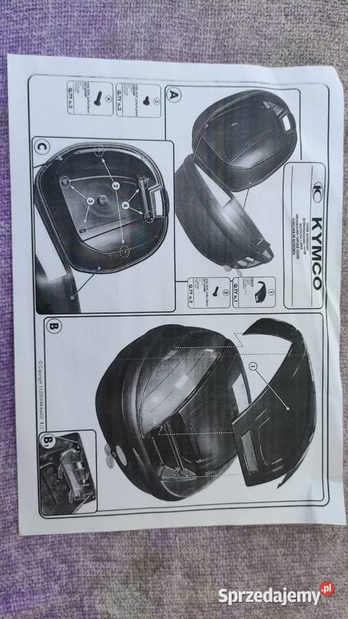 Osłona górna nakładka kufra centralnego Kymco 39 Elementy nadwozia Księżyno