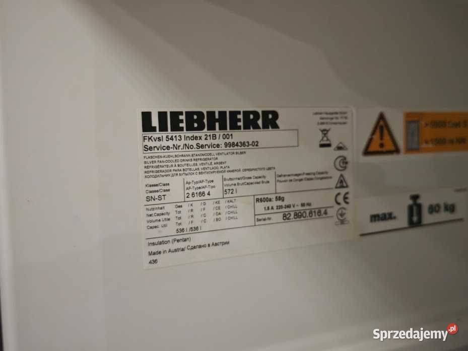 Szafa chłodnicza Liebherr 572L na E2 i blachy Góra