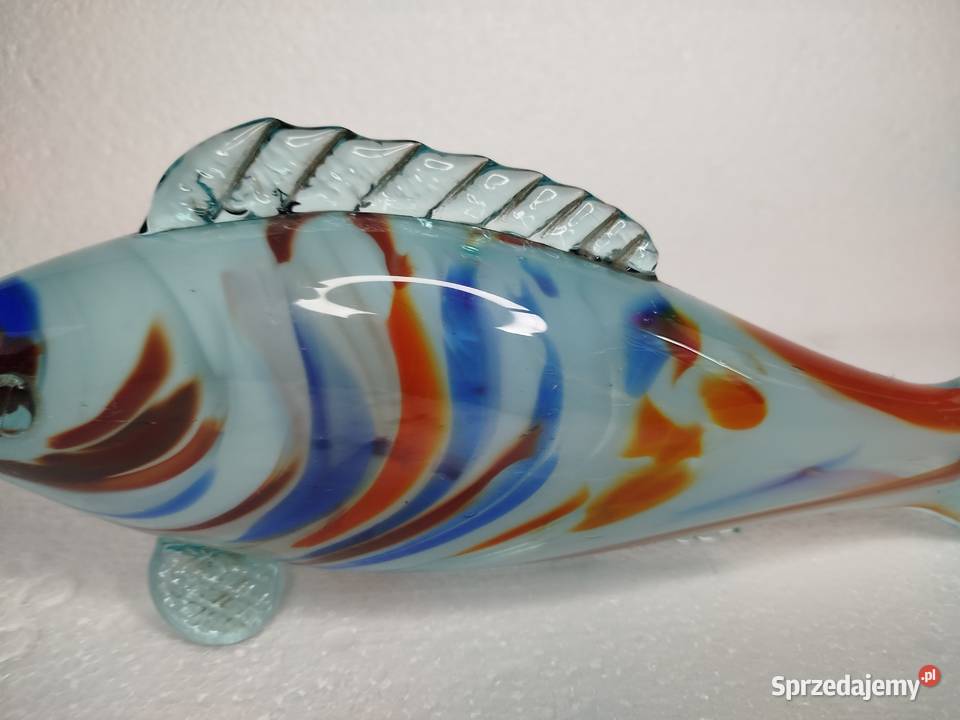 Szklana Rybka PRL uszkodzona łódzkie Zgierz