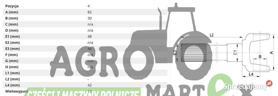 133742095 47110668 11469050 PÓŁOŚ KRÓTKA CVX CNH Układ kierowniczy i oś przednia Wichrów