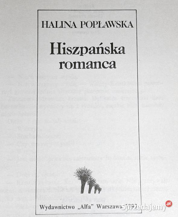 Hiszpańska romanca Halina Popławska lubelskie Chełm sprzedam