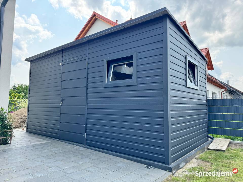 Garaż Blaszany Drewnopodobny 9x6 spad na przód 54m2 Radom