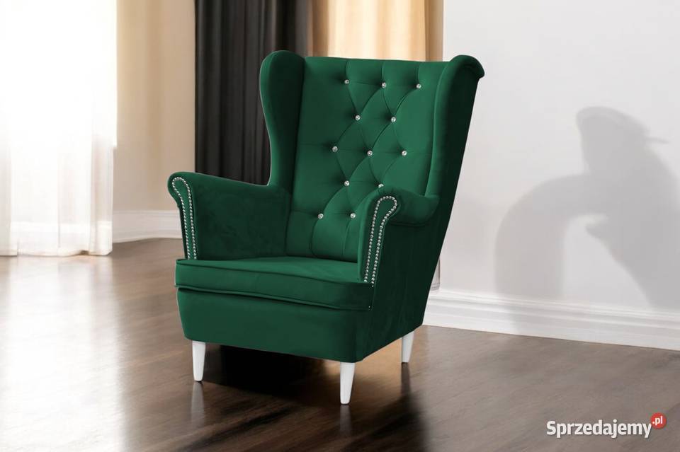 Fotel Uszak Caro Butelkowa Zieleń Dostawa 0 wielkopolskie Tarchały Małe