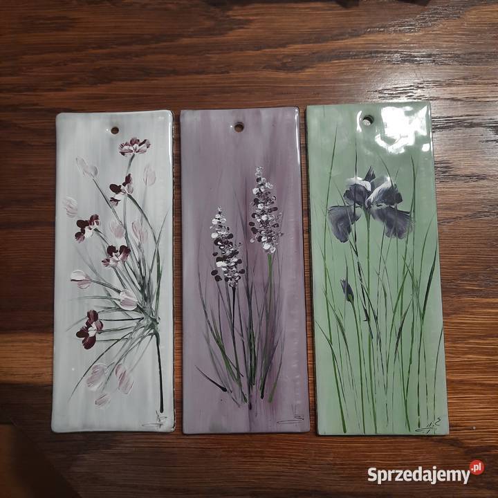 obrazki malowane na szkle 3 kwiaty Warszawa
