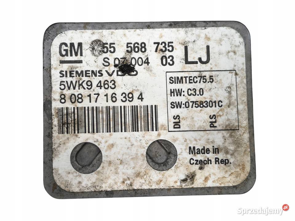 STEROWNIK SILNIKA ECU Opel Astra J H Zafira B 16 Chełm