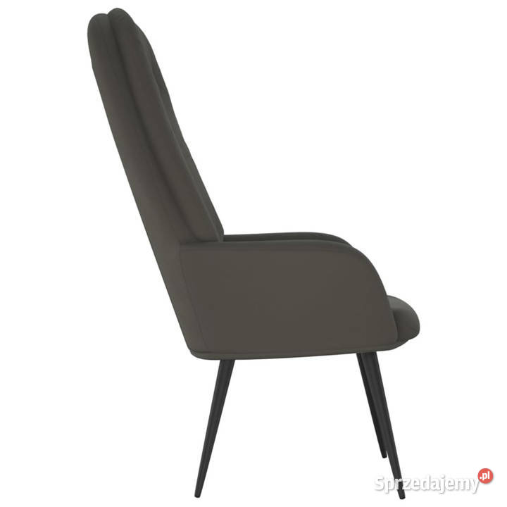 Fotel ciemnoszary obity aksamitem WM341195