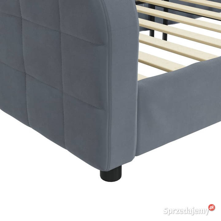 Sofa z funkcją spania ciemnoszara aksamitna Warszawa