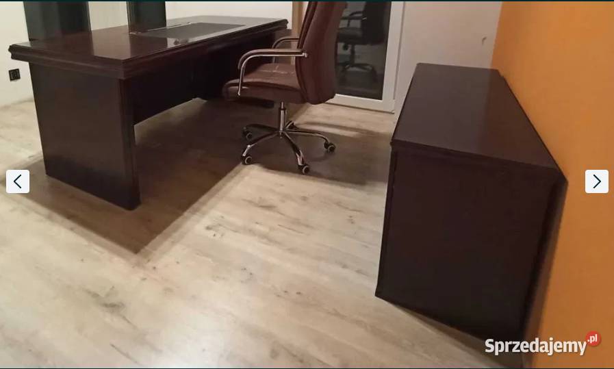 Duże biurko gabinetowe 180 fornir mahoniowy 94cm śląskie Bytom