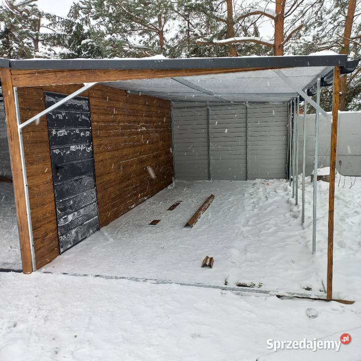 Garaż z wiatą 12x6 9x6 plus 3m wiata otwarta 72m2 mazowieckie Pruszków sprzedam