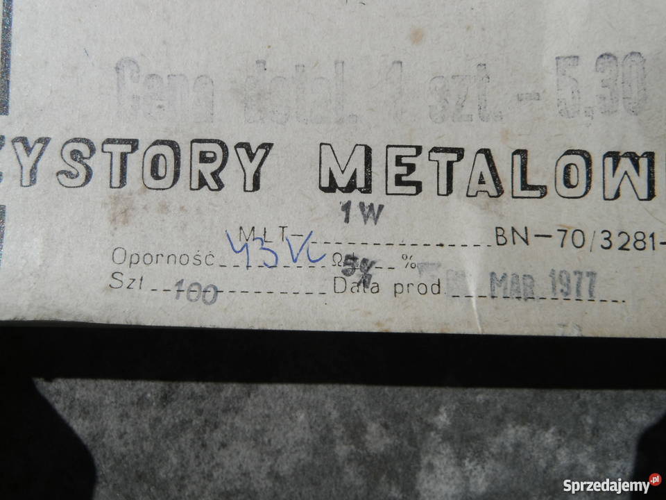 Rezystor opornik metalowy MŁT 43K ohm 1W Nowe x