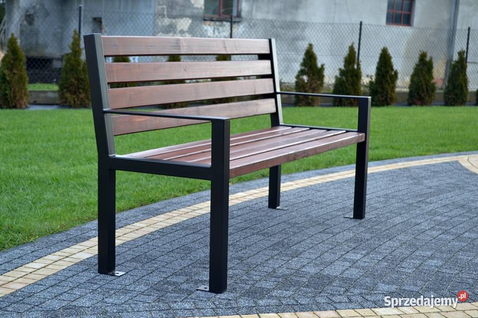 ławka parkowa z podłokietnikiem miejska ogrodowa Końskie
