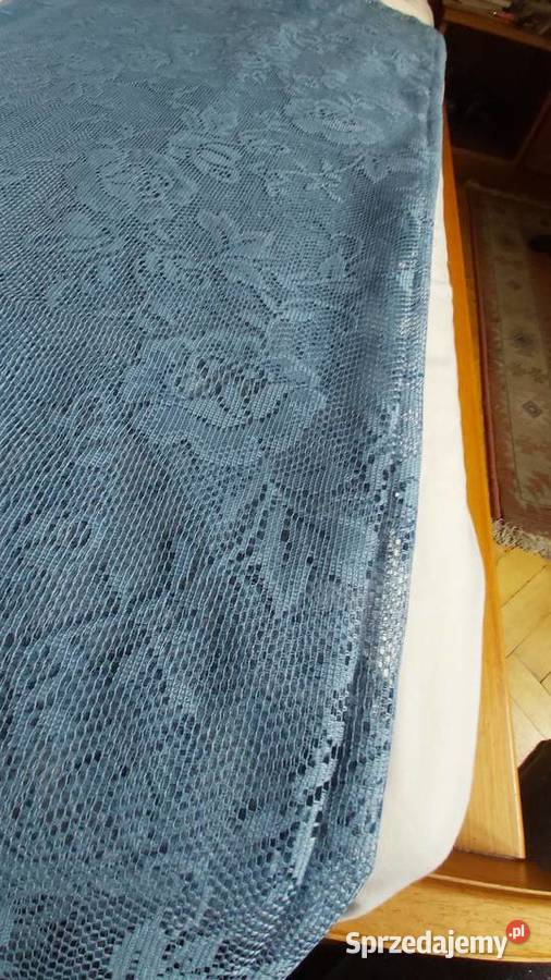 Firana niebieska w róże 100x200 odcienie błękitu Zgierz