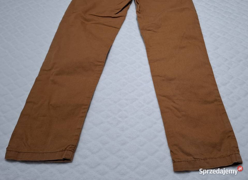 Spodnie chłopięce rurki eleganckie musztardowe Czeladź