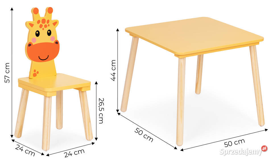 Zestaw mebli dzieci stolik 2 krzesła żyrafa Smogorzów
