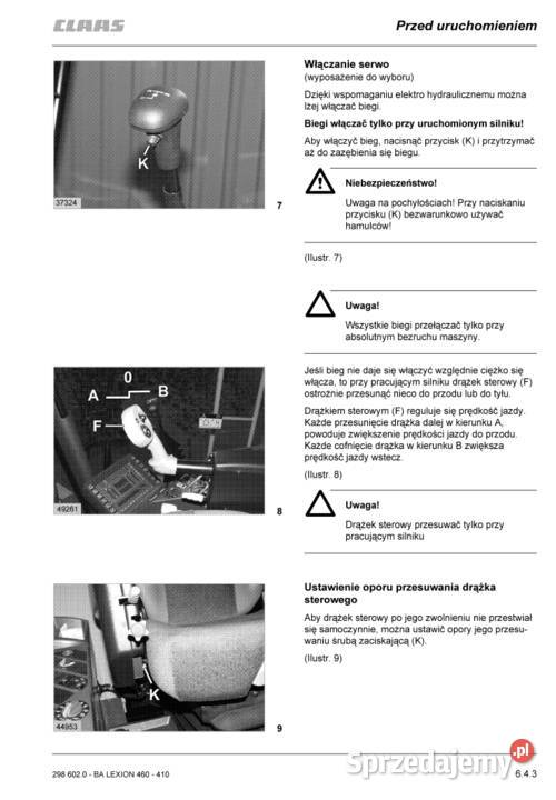 Instrukcja Obsługi CLAAS LEXION 410 420 440 450 Gdańsk