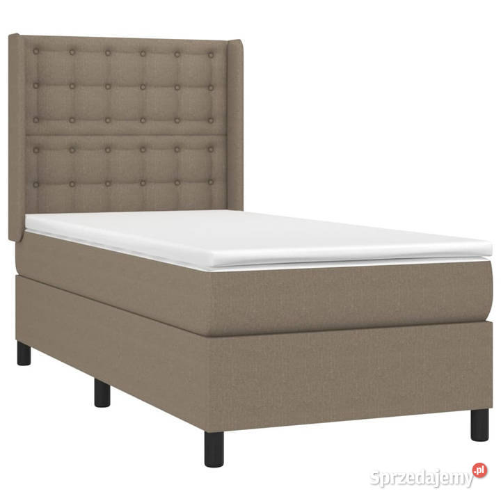 Łóżko kontynentalne z materacem taupe tkanina 193cm