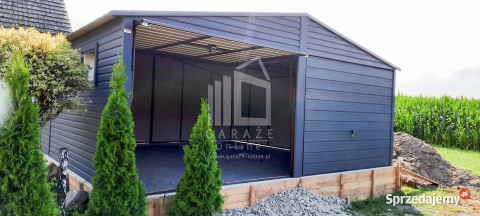 GARAŻ BLASZANY 6m x 6m dwuspad 2x Brama okno Tarnów
