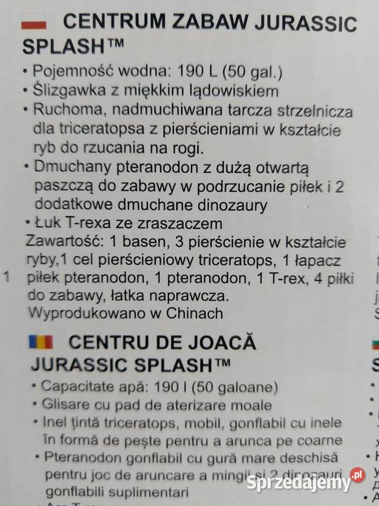 NAJTANIEJ Basen Dzieci Jurassic Splash Ślizgawka