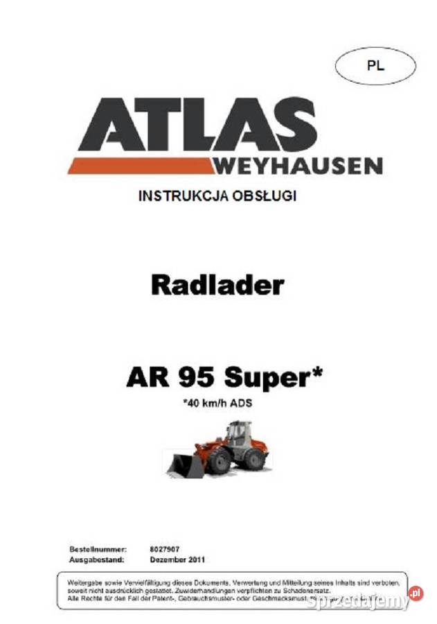 ATLAS AR95 Super instrukcja obsługi DTR jpolski motoryzacja, transport świętokrzyskie Kielce