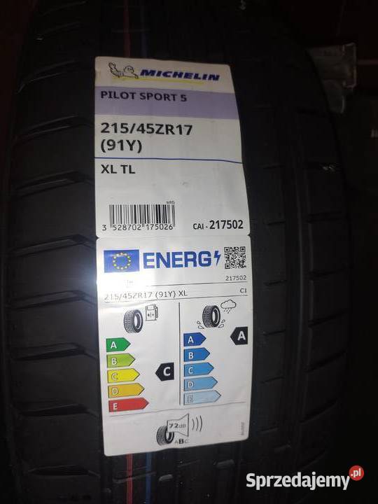 Nowe opony Michelin pilot sport 5 21545 r17 4 Krzeszowice