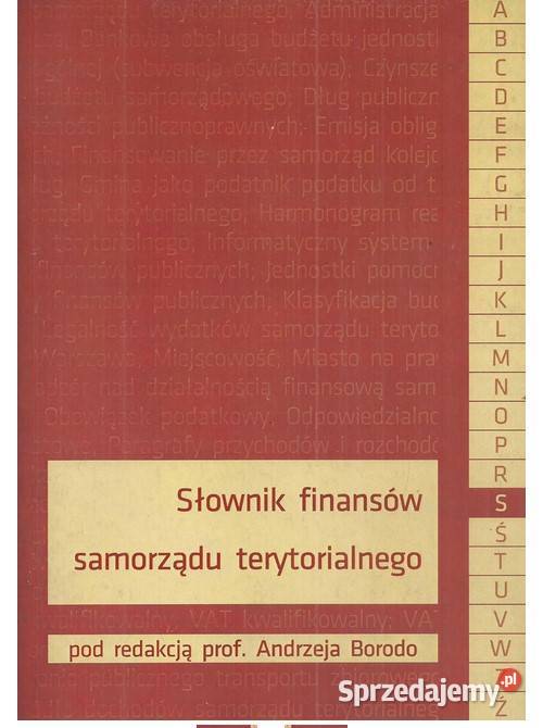 Słownik finansów samorządu terytorialnego prawo i administracja Łódź sprzedam