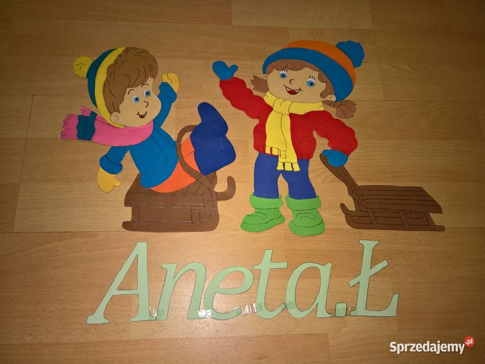 Dekoracje dwustronne okienne o tematyce zimowej Ryki