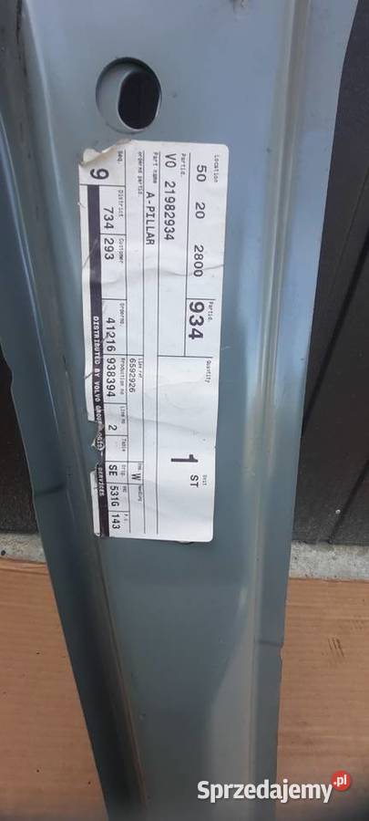 Próg Słupek Kabiny VOLVO 21982934 Karoseria Części samochodowe Staszów