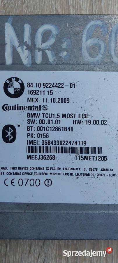 Moduł sterownik BLUETOOTH BMW E60 E61 E90 E91 X5 Motoryzacja Szczecin