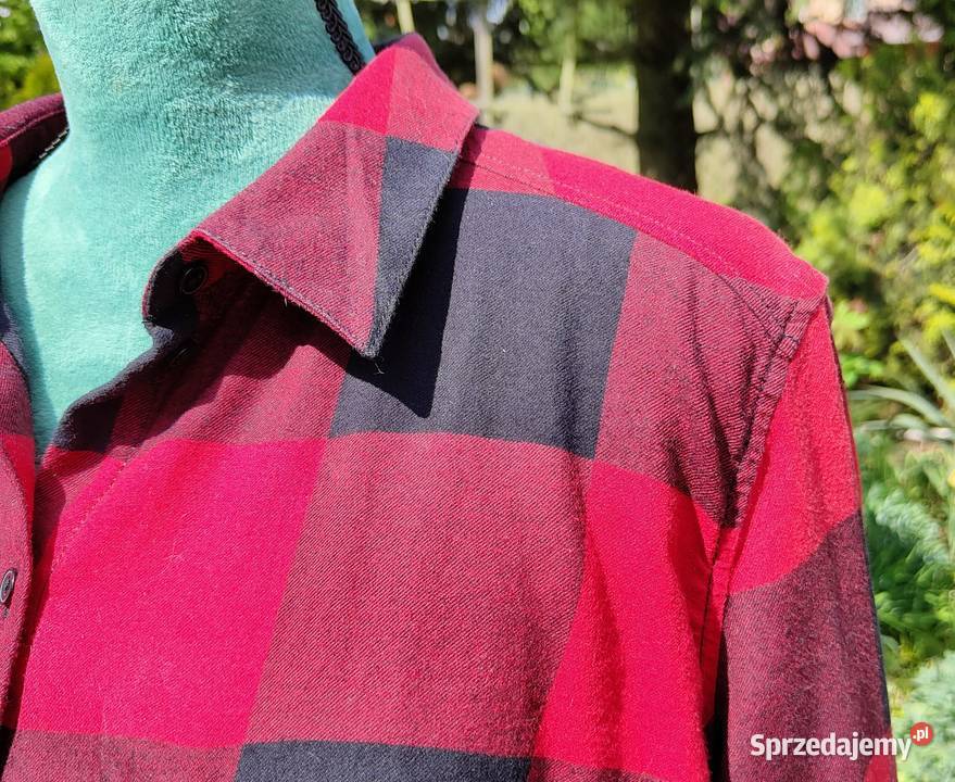 Koszula w kratę HM czerwona czarna krata 46 3XL zachodniopomorskie Szczecin