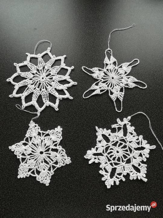 ręcznie haftowane na szydełku gwiazdki choinka Gdańsk