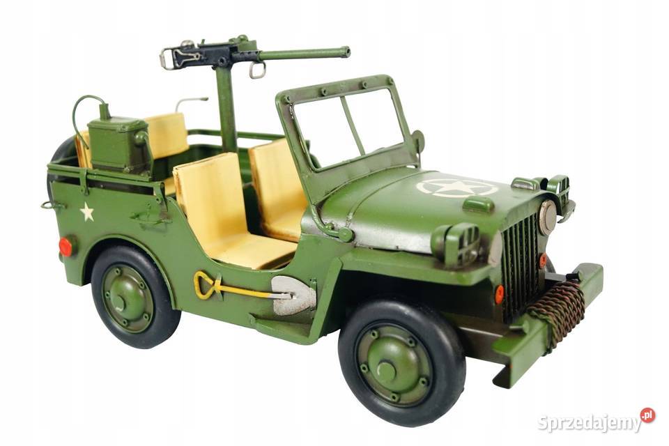 Metalowy pojazd wojskowy jeep rekwizyt dekoracja Gizałki sprzedam