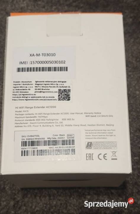 Wzmacniacz sygnału Wifi Xiaomi AC 120p Stare Iganie