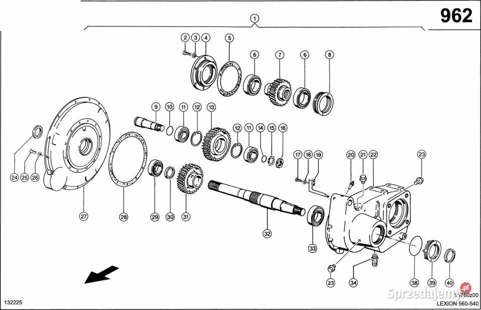 Claas Lexion 560 WAŁEK NAPĘDU NAGARNIACZA Z Pozostałe Jastrzębniki