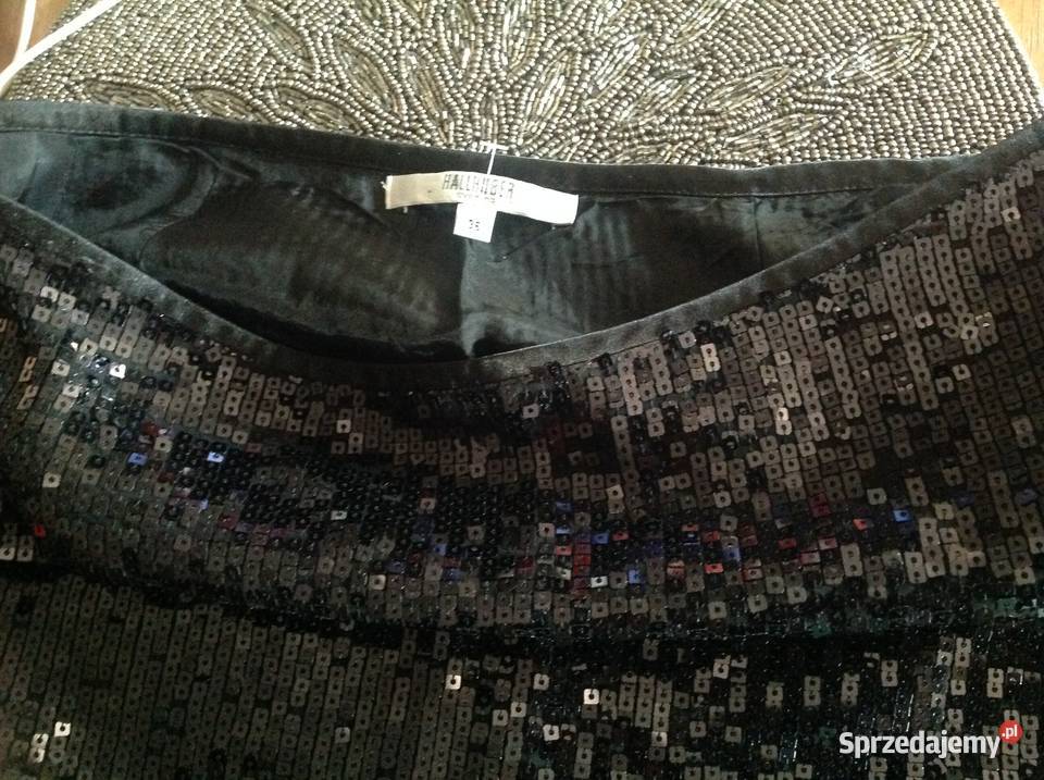 Spódnica Spódniczka Mini Czarna Cekinowa Damska Nowa Sól