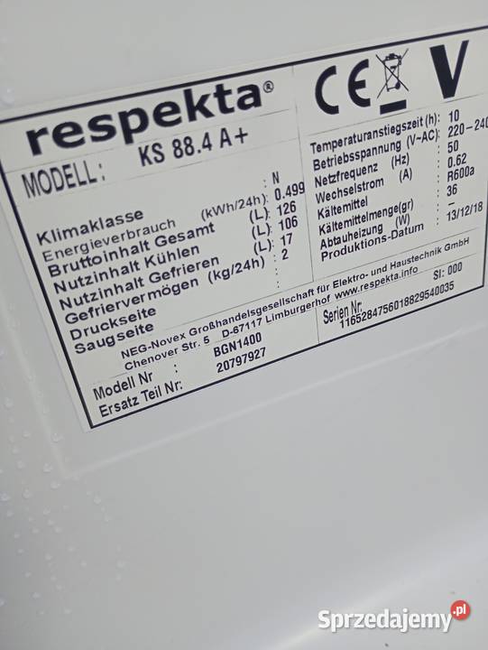 Lodówka do zabudowy lubuskie Szprotawa
