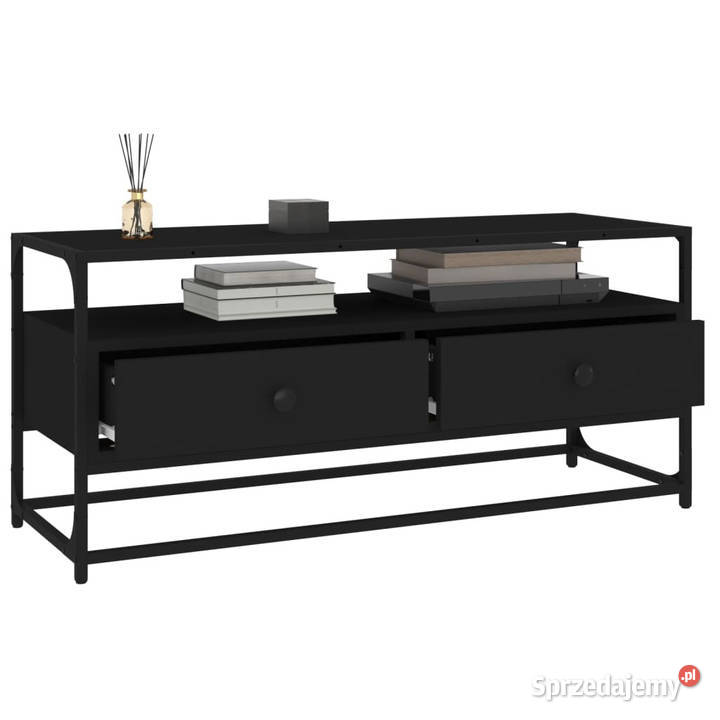 Szafka pod TV czarna 100x35x45 materiał Warszawa