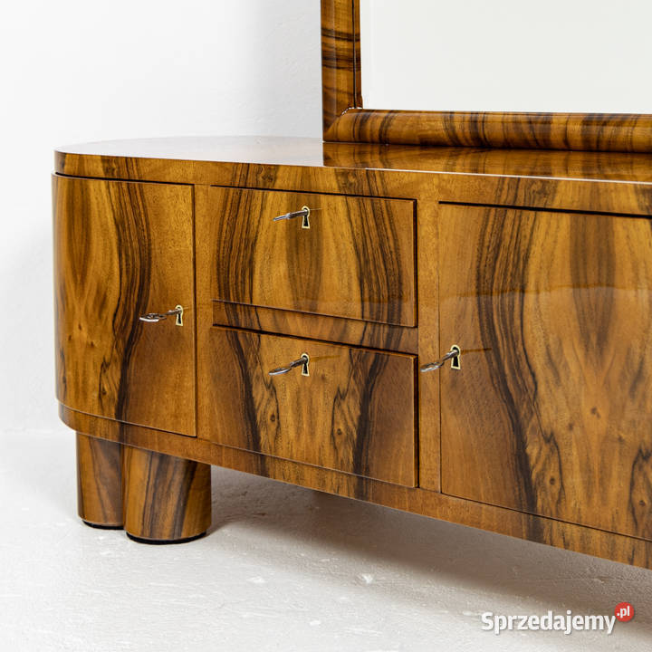 Toaletka lustro art deco orzech połysk Polska