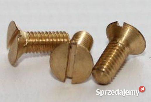 Wkręty mosiężne do metalu M 3 x 8 pełny gwint Białogard