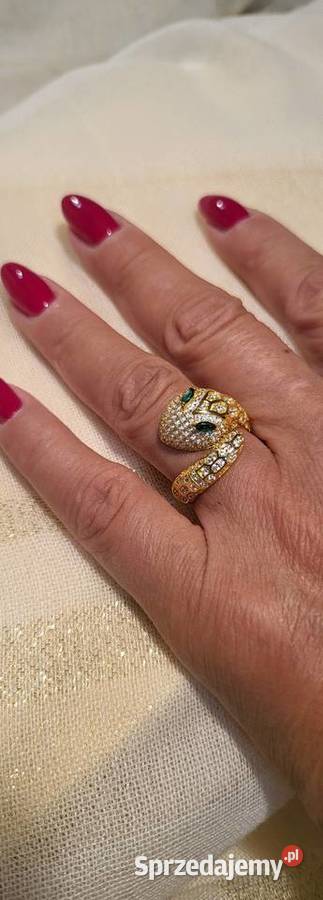 Pierścionek wąż ze srebra próby 925 Rachel Zoe z złoto Bielsko-Biała