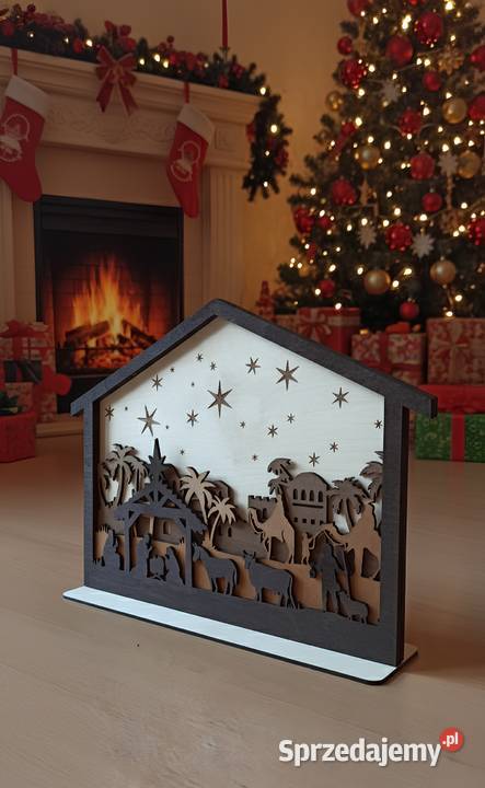 Drewniana Szopka Bożonarodzeniowa 3D Ozdoba Warszawa