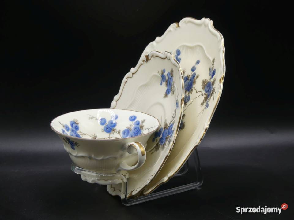 Komplet śniadaniowy Sorau Żary niebieskie Mimozy wielkopolskie Poznań