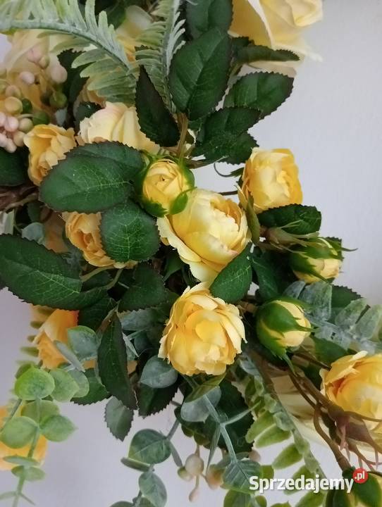 Wianek na drzwi wianek wiklinowy sztuczne kwiaty Radom