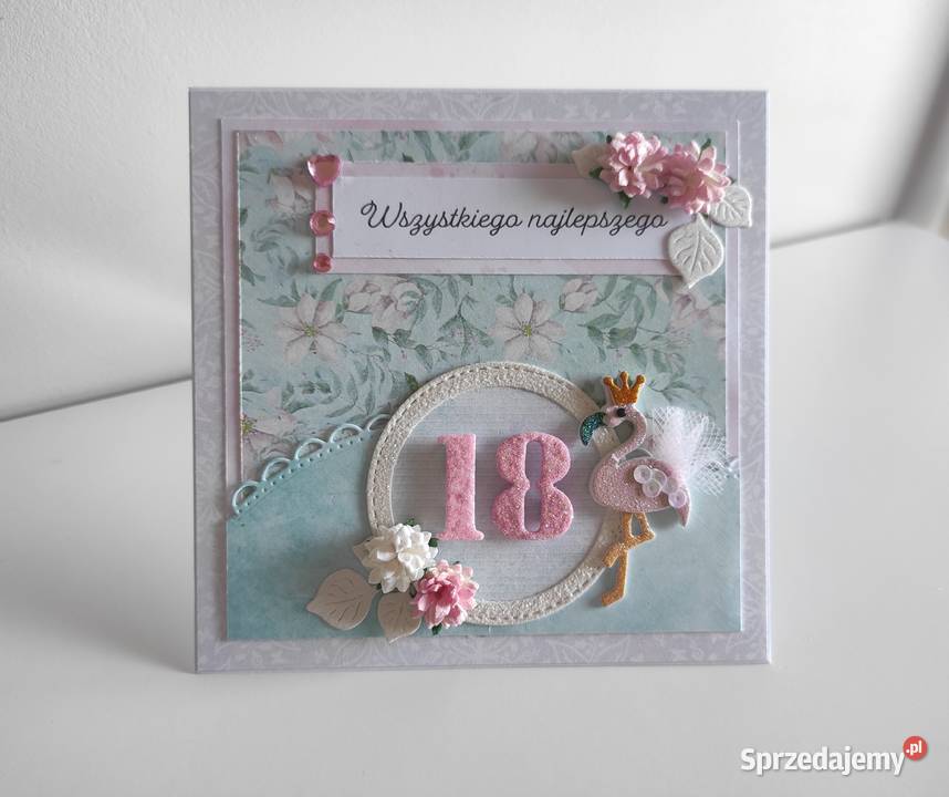 Kartka ręcznie robiona na urodziny osiemnastka