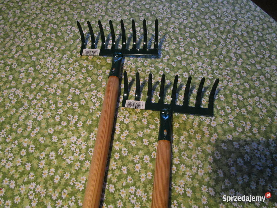 Grabki metalowe małe krótki trzonek drewniany 30 Grabie Tarnowo Podgórne