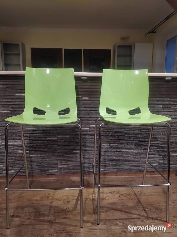 Krzesła hokery barowe zielone do wyspy