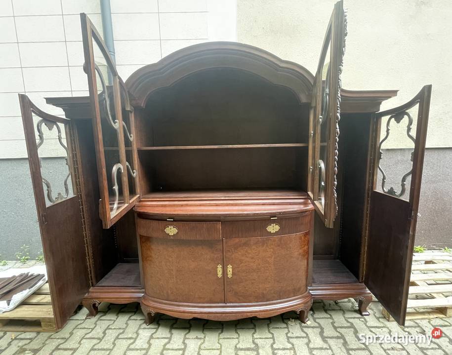 Kredens międzywojenny Art Deco lite drewno Warszawa