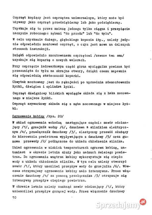 Koparka Waryński k 408 instrukcja obsługi Stalowa Wola sprzedam