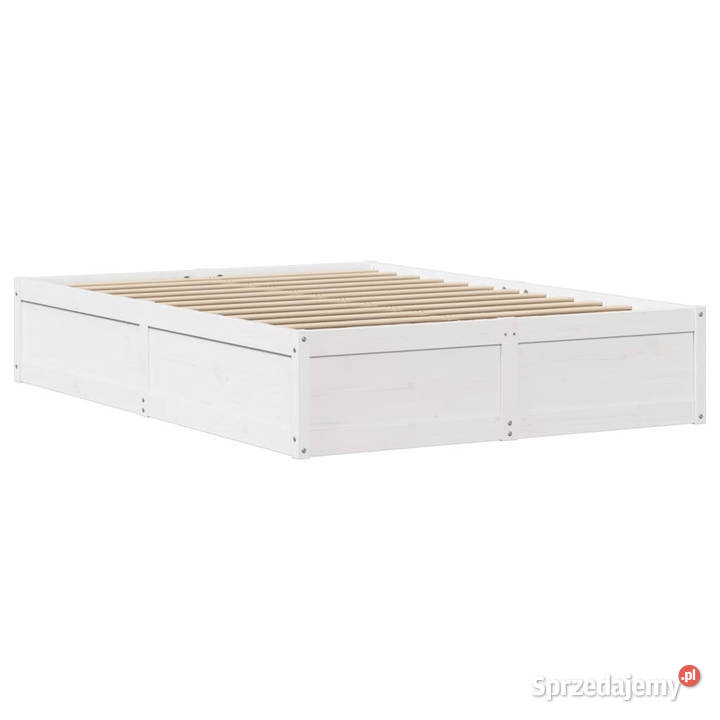 Rama łóżka bez materaca biała lite drewno 230cm Łóżka mazowieckie sprzedam