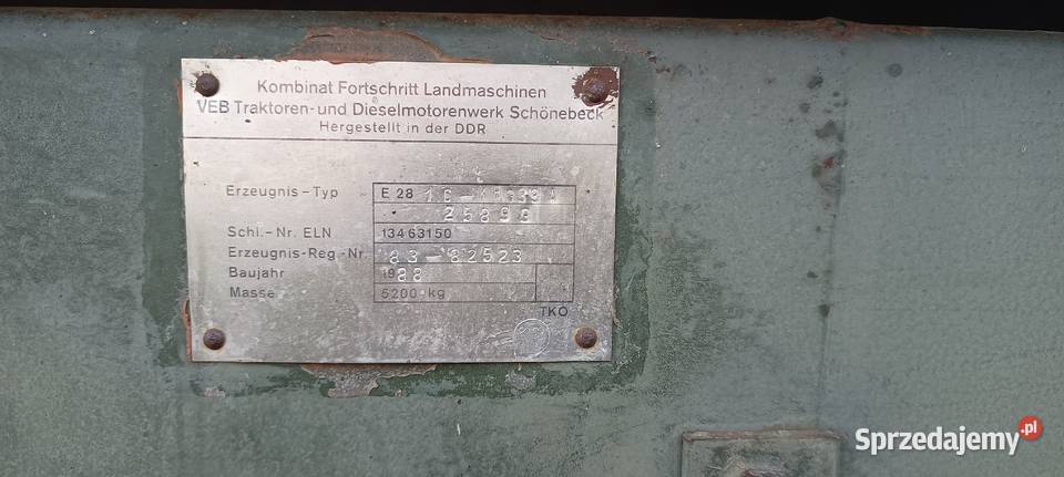 Sieczkarnia Fortschritt e 281 Rypin sprzedam