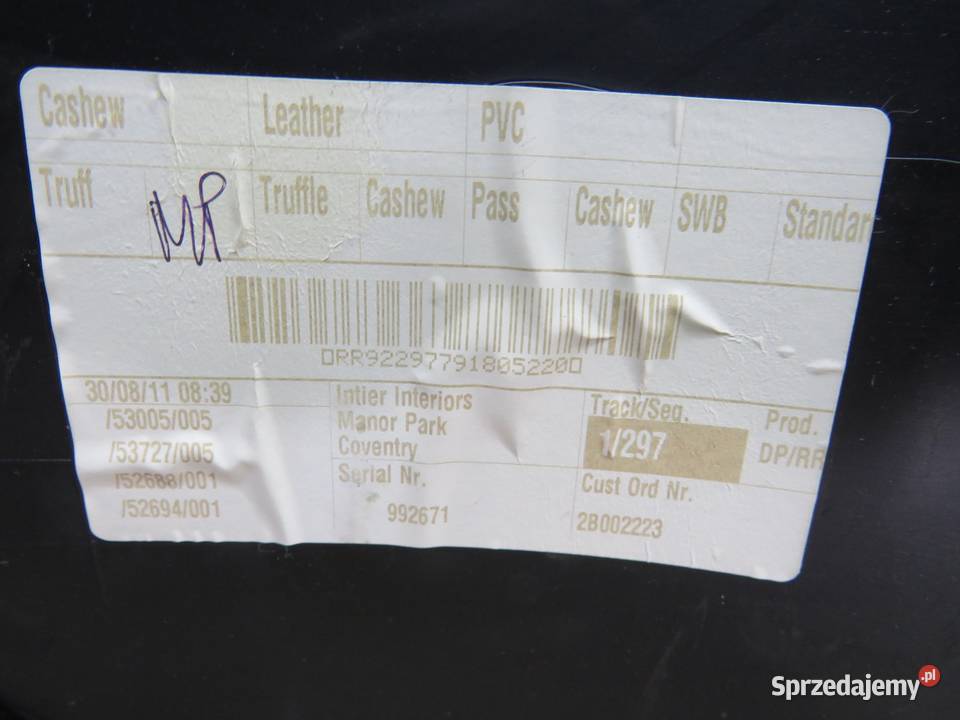 BOCZEK TAPICERKA DRZWI PRAWY TYŁ JAGUAR XJ X351